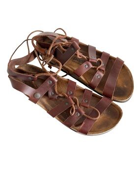 Birkenstocks Papilio Cleo Brown Gladiator Strappy Sandals size 10 Womens